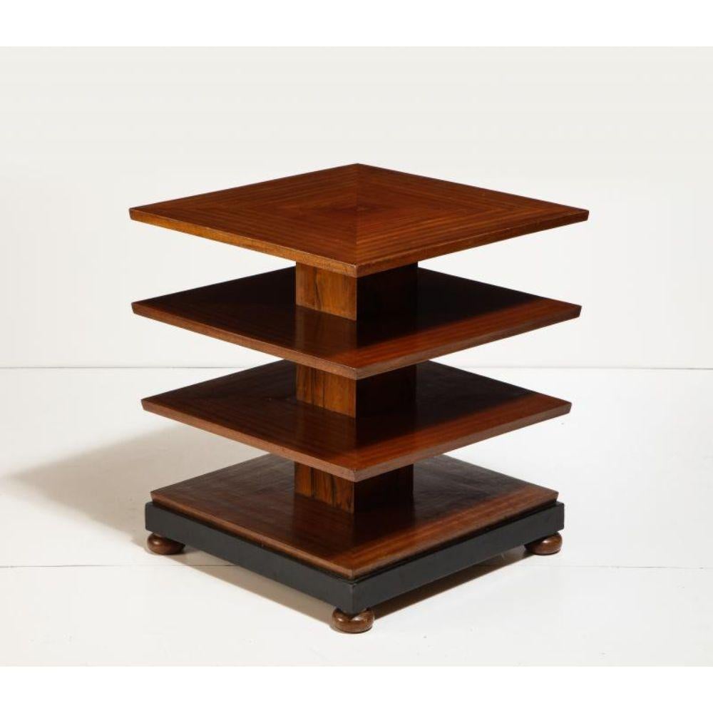 Four Tier Mahogany and Walnut Art Deco Side Table, France, c. 1930 For Sale 1