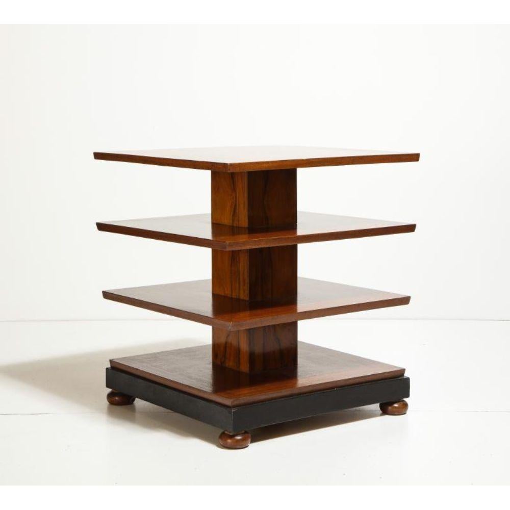 Four Tier Mahogany and Walnut Art Deco Side Table, France, c. 1930 For Sale 3