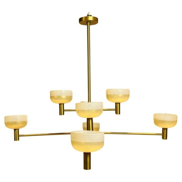 Hand-Crafted Four-Tier Otto Luce Chandelier by Cartwright New York For Sale