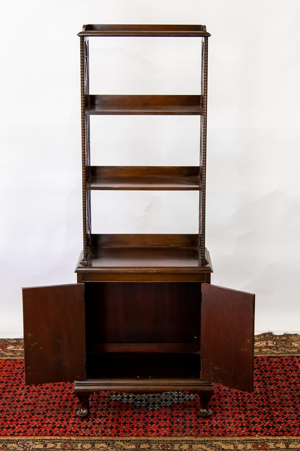 English Four-Tiered Mahogany Shelf/Cupboard For Sale