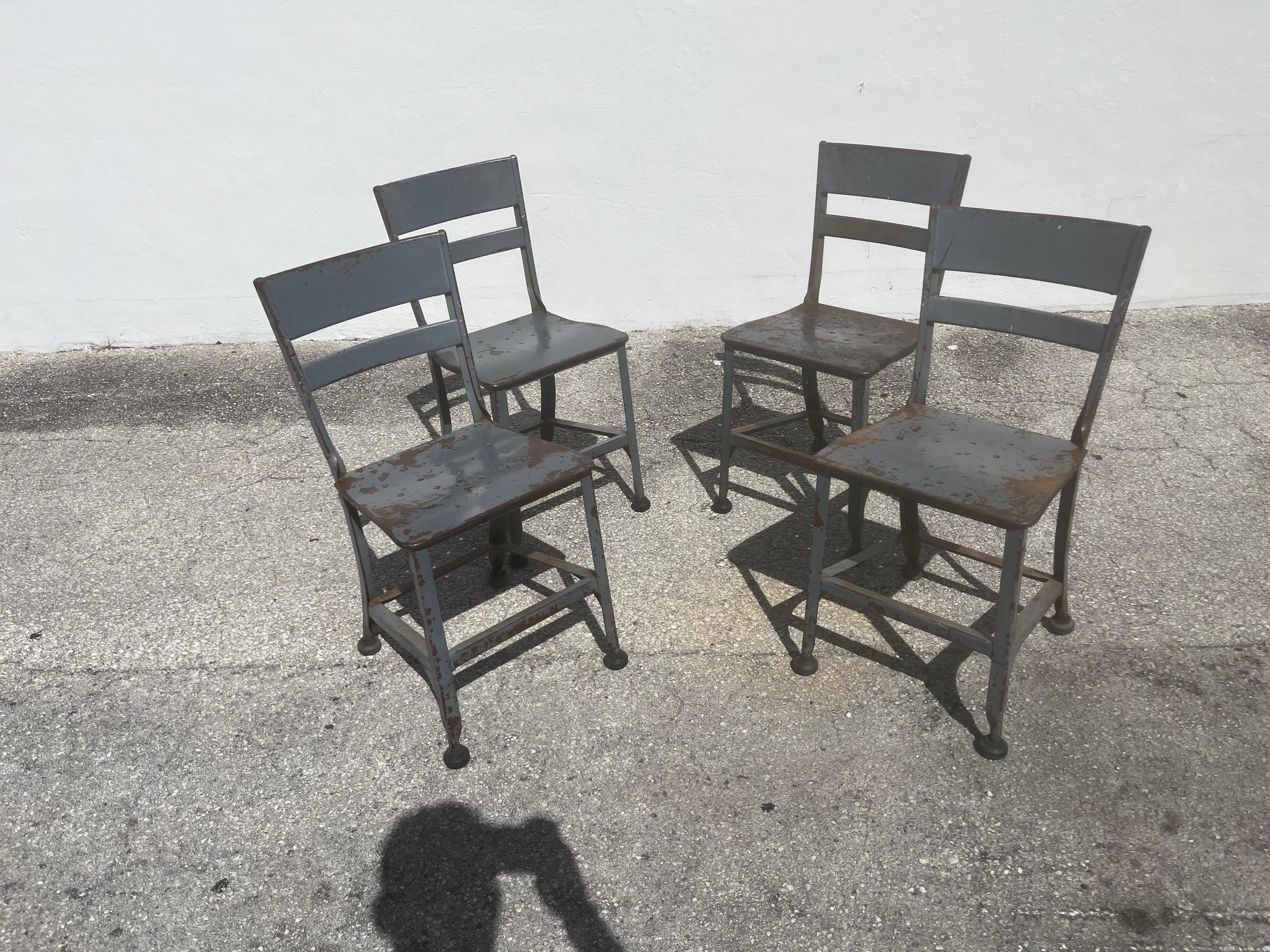 Four Toledo Steel Dining Chair, Industrial, USA For Sale 5