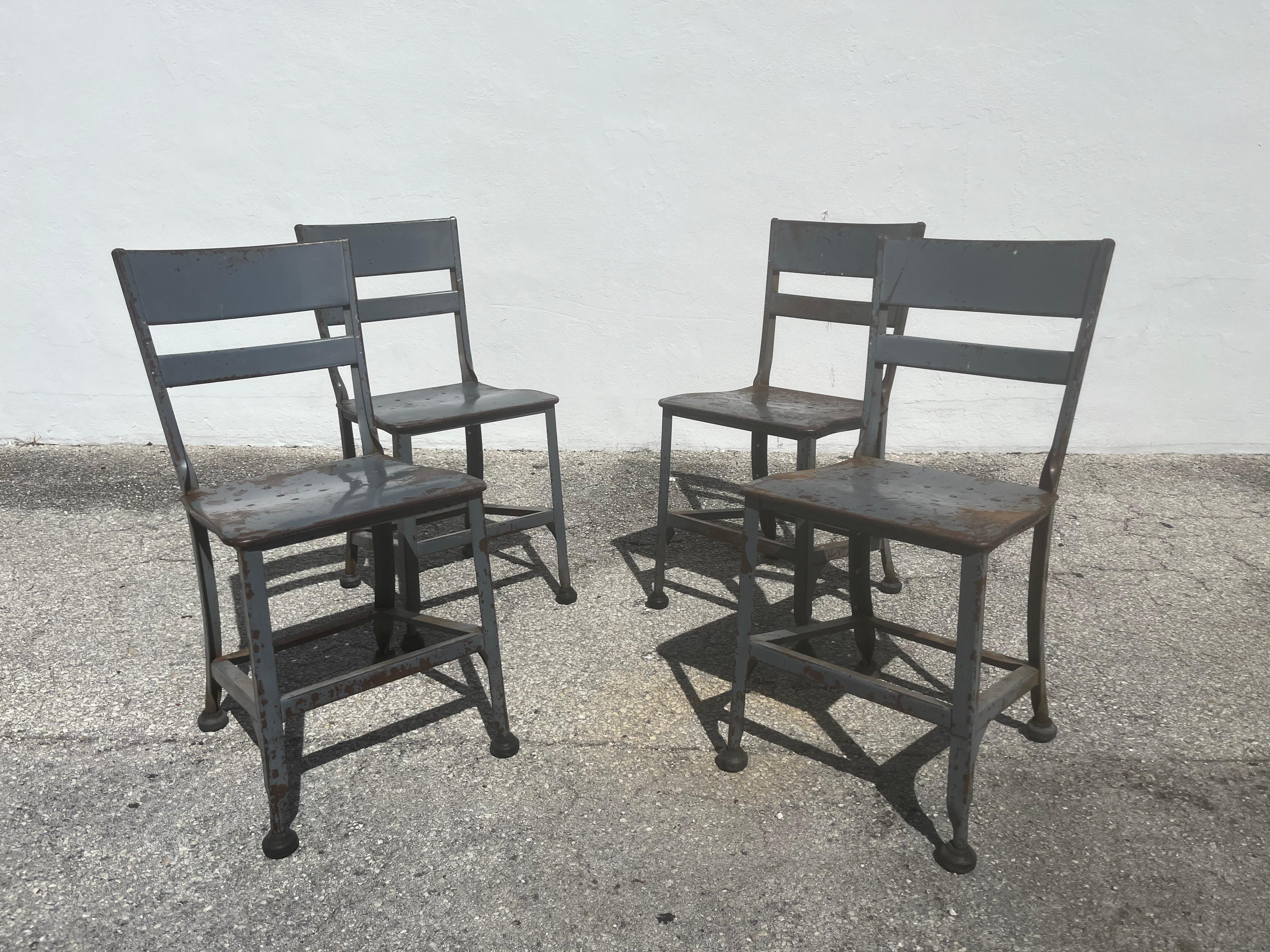 Four Toledo Steel Dining Chair, Industrial, USA For Sale 6