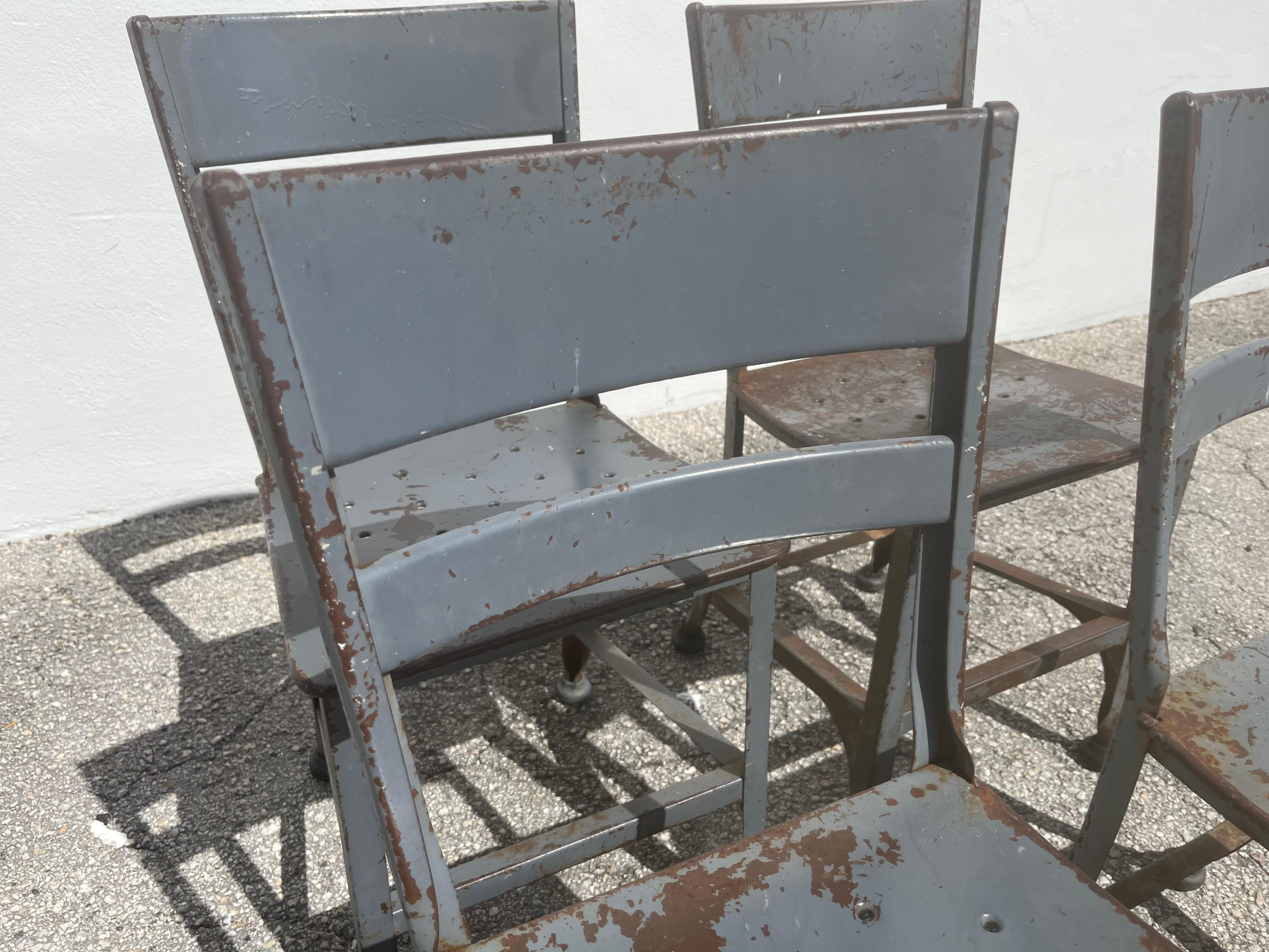 Four Toledo Steel Dining Chair, Industrial, USA For Sale 8