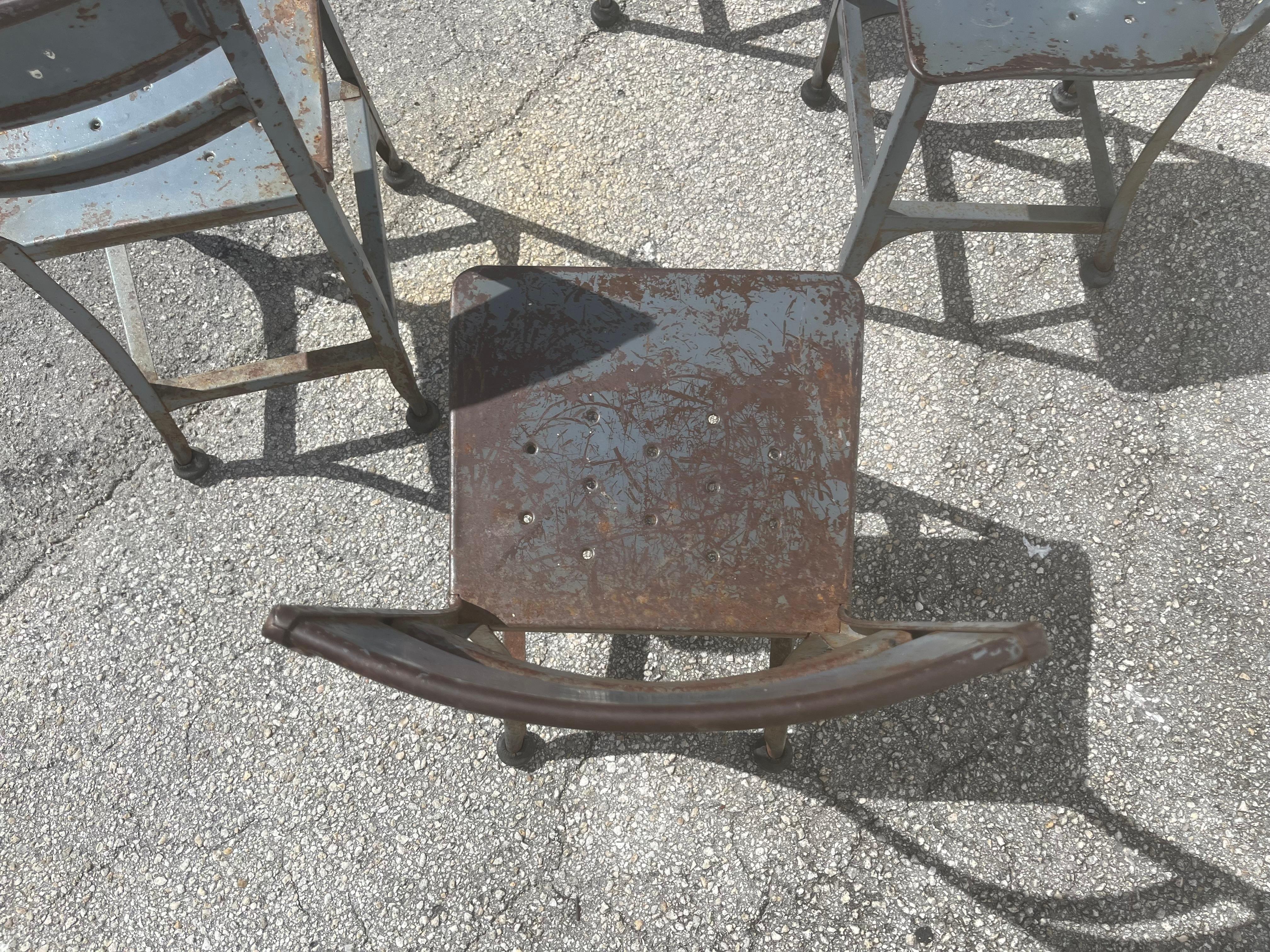 Four Toledo Steel Dining Chair, Industrial, USA For Sale 9