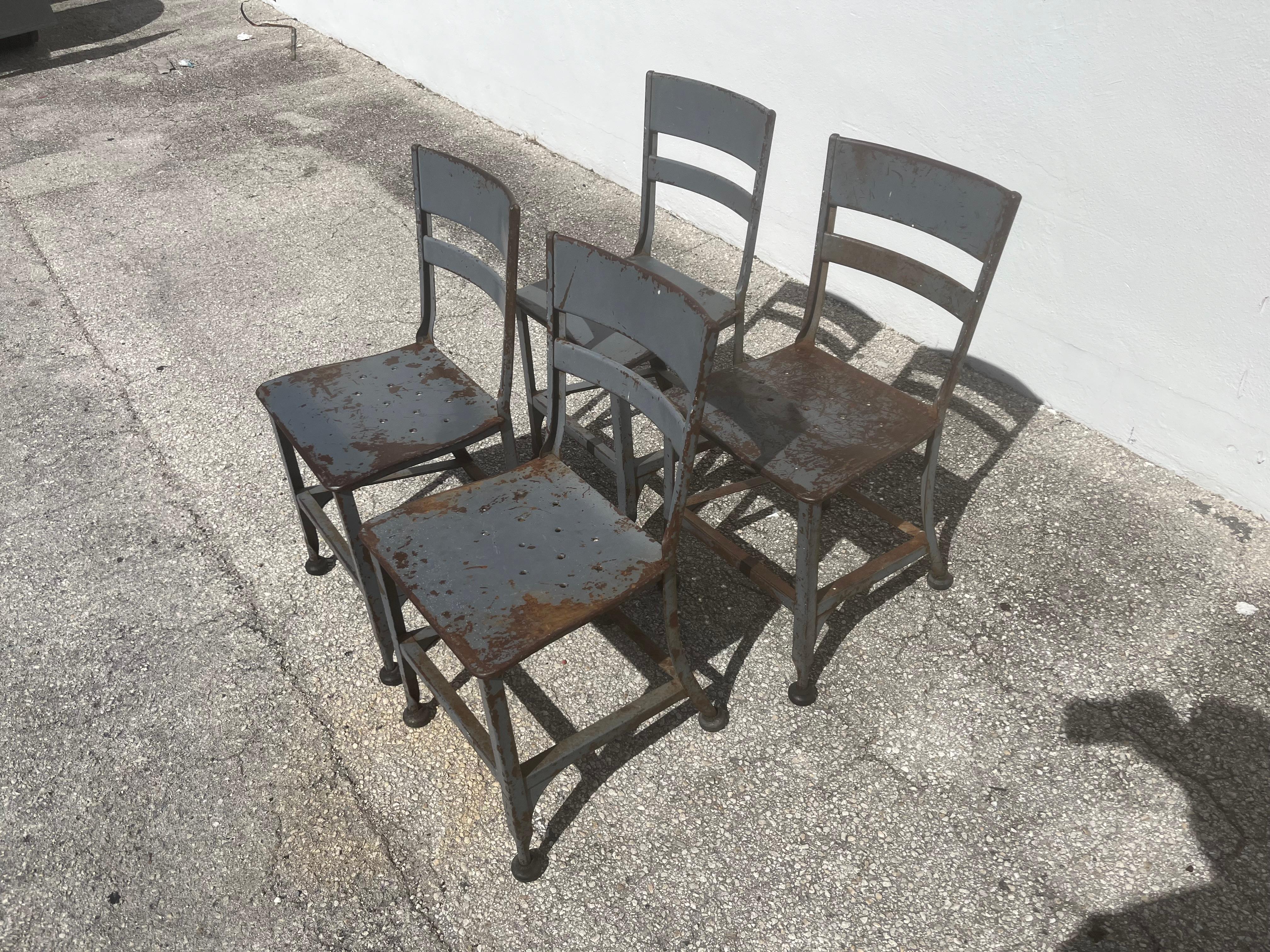 Four Toledo Steel Dining Chair, Industrial, USA For Sale 11