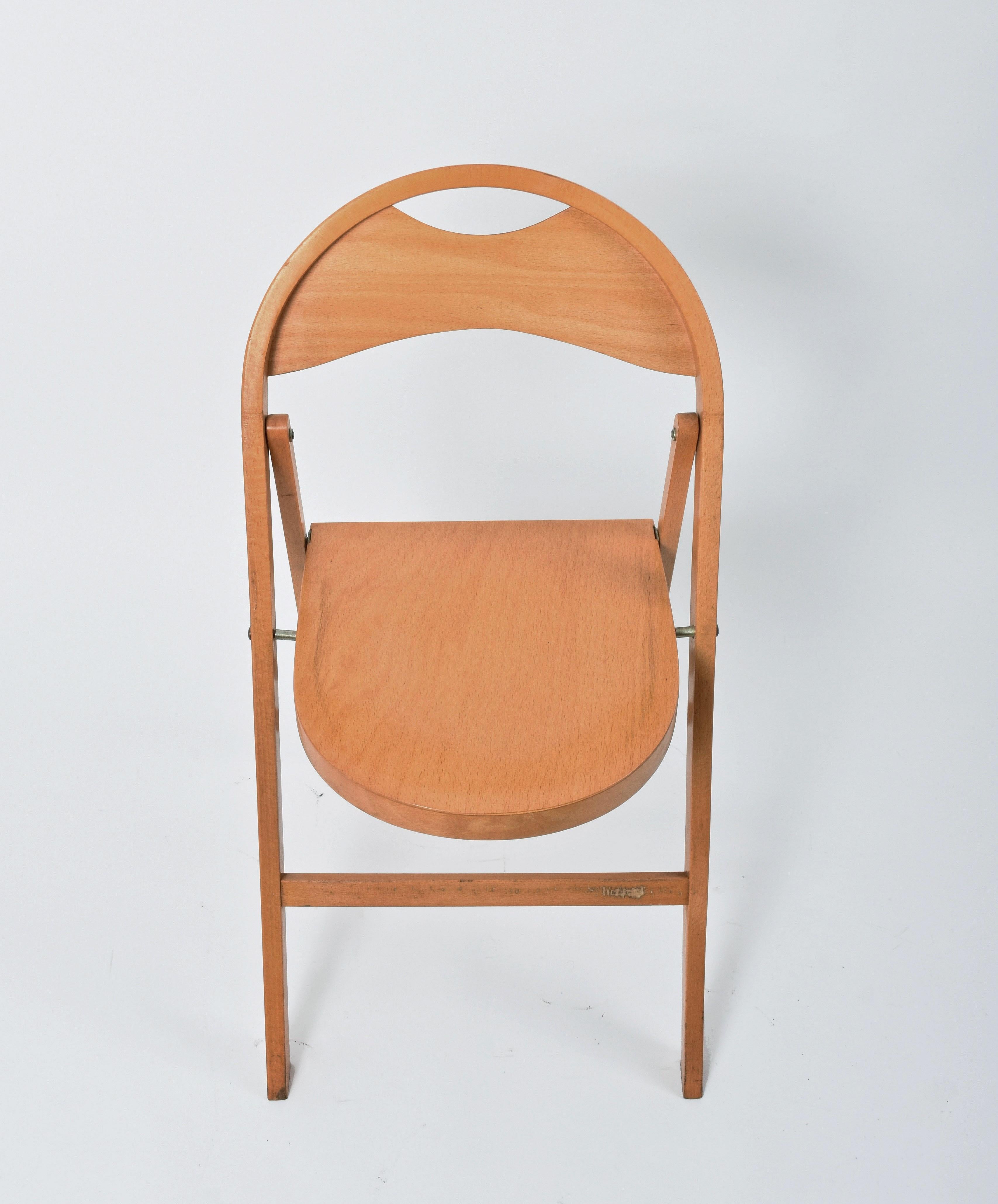20th Century Four Tric Chairs by Castiglioni for BBB Emmebonacina, Italy, 1970s Folding Chair