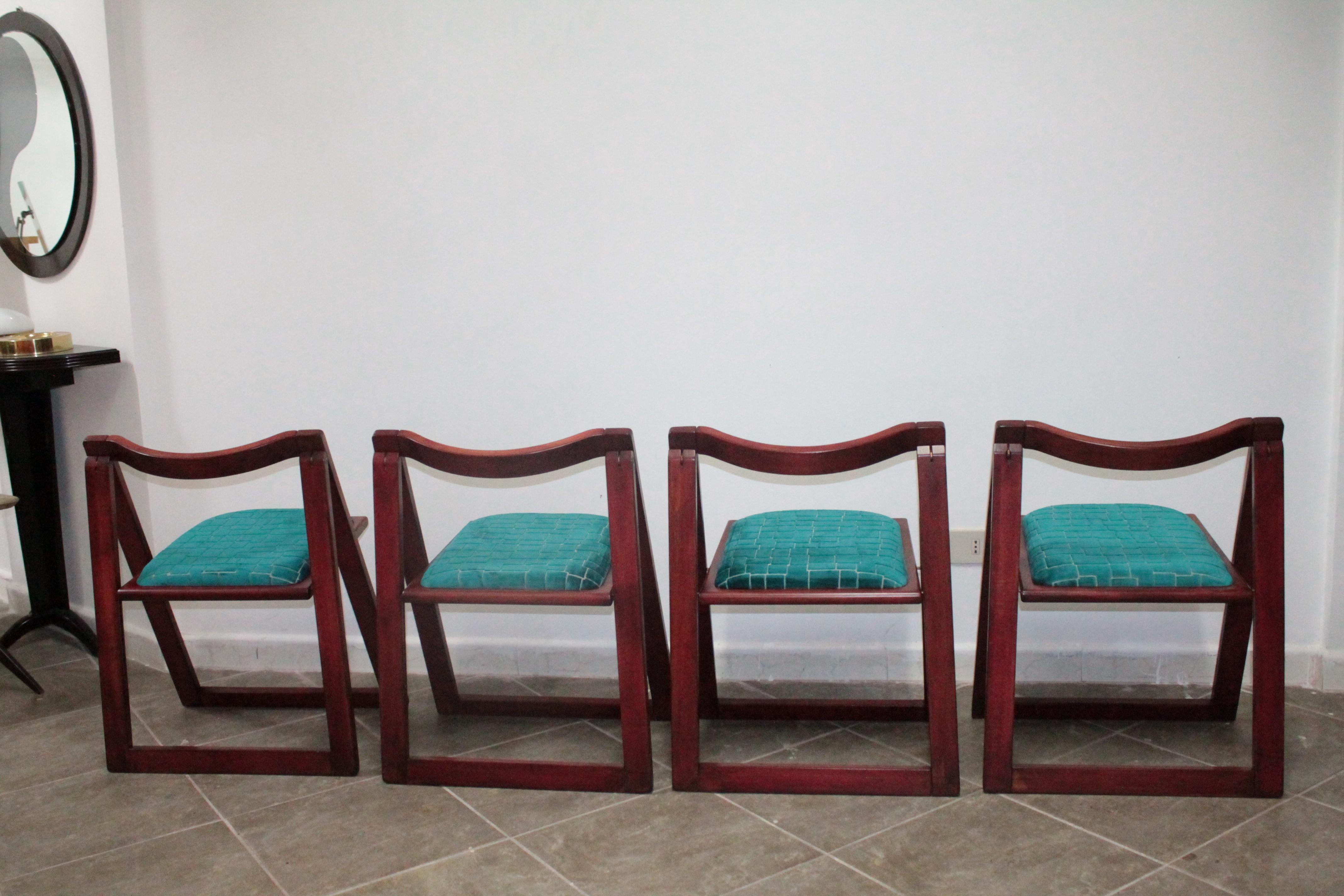 Four Trieste Folding Chairs Bazzani Design Aldo Jacober Pierangela D'aniello 60s For Sale 5