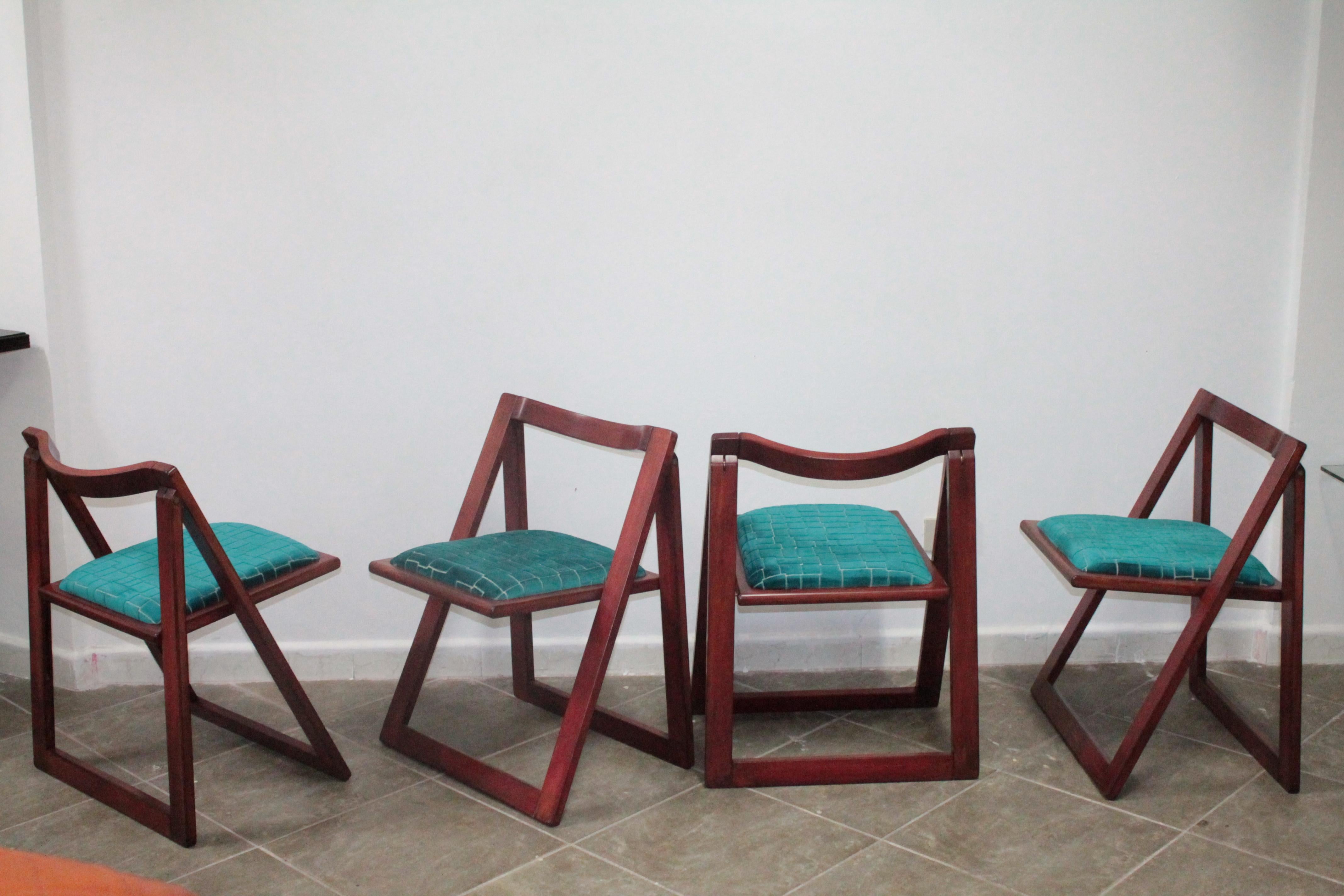 Four Trieste Folding Chairs Bazzani Design Aldo Jacober Pierangela D'aniello 60s For Sale 6