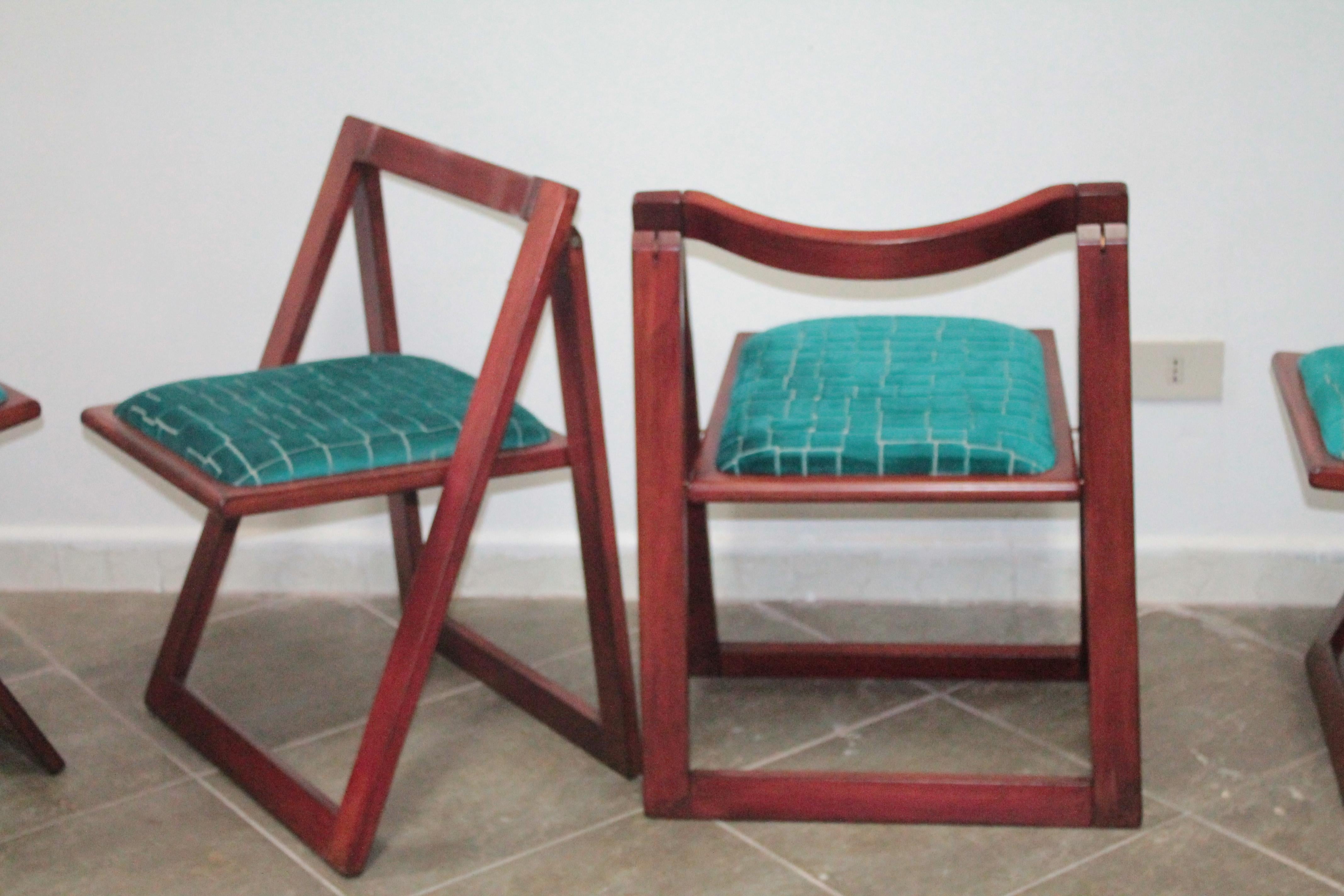 Four Trieste Folding Chairs Bazzani Design Aldo Jacober Pierangela D'aniello 60s For Sale 7