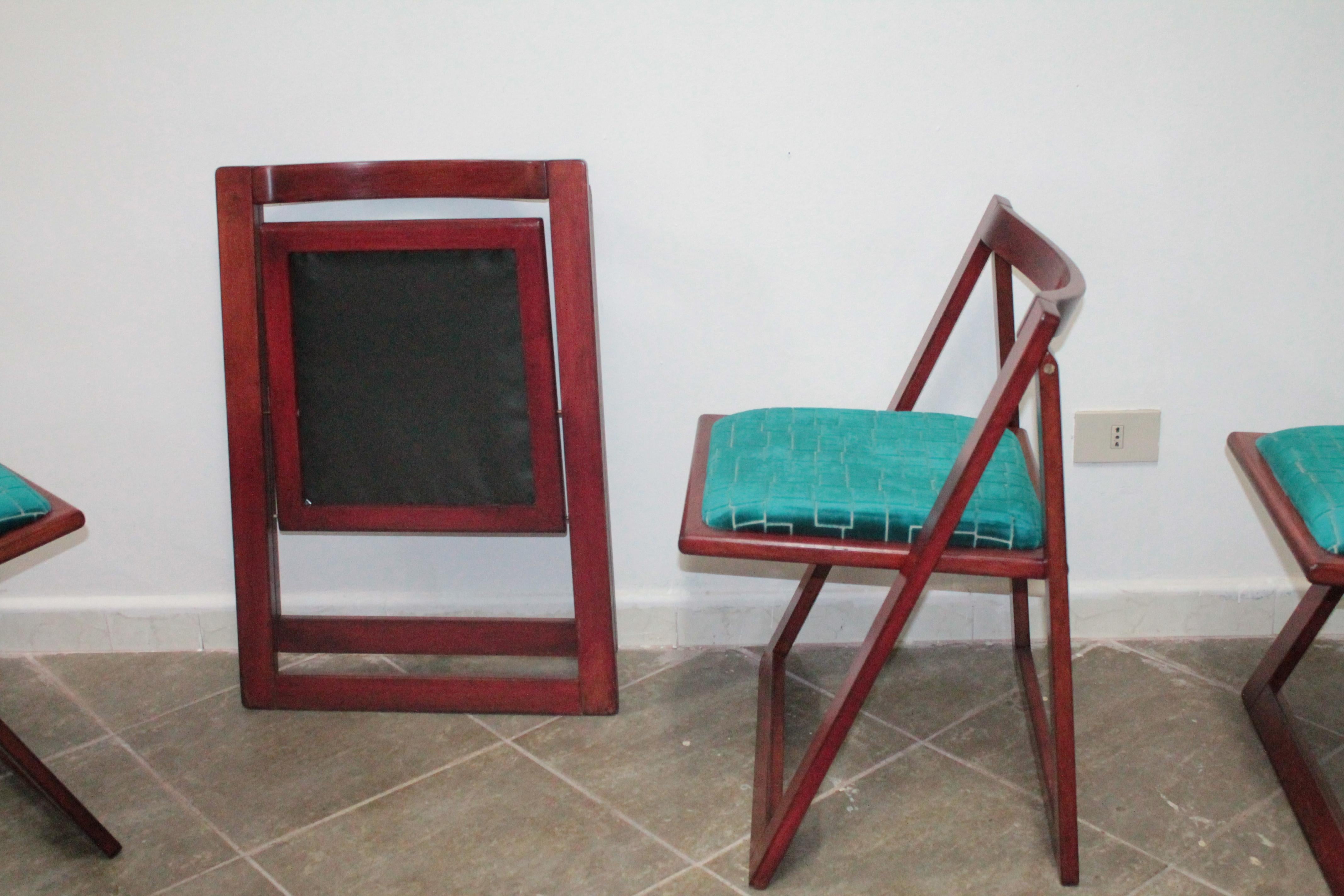 Four Trieste Folding Chairs Bazzani Design Aldo Jacober Pierangela D'aniello 60s For Sale 9