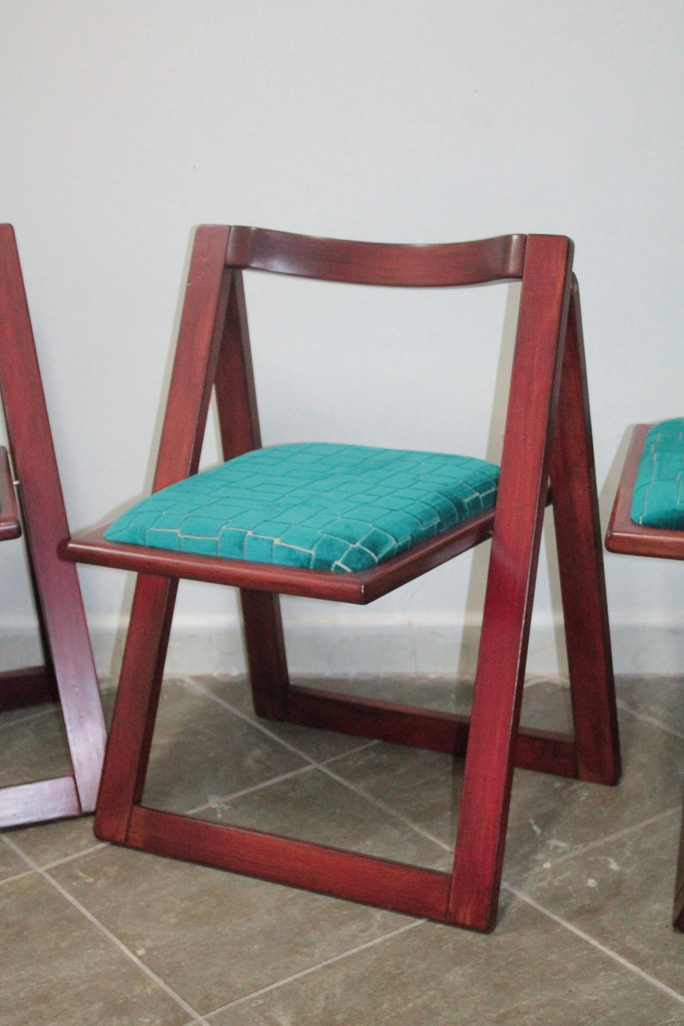 Space Age Four Trieste Folding Chairs Bazzani Design Aldo Jacober Pierangela D'aniello 60s For Sale