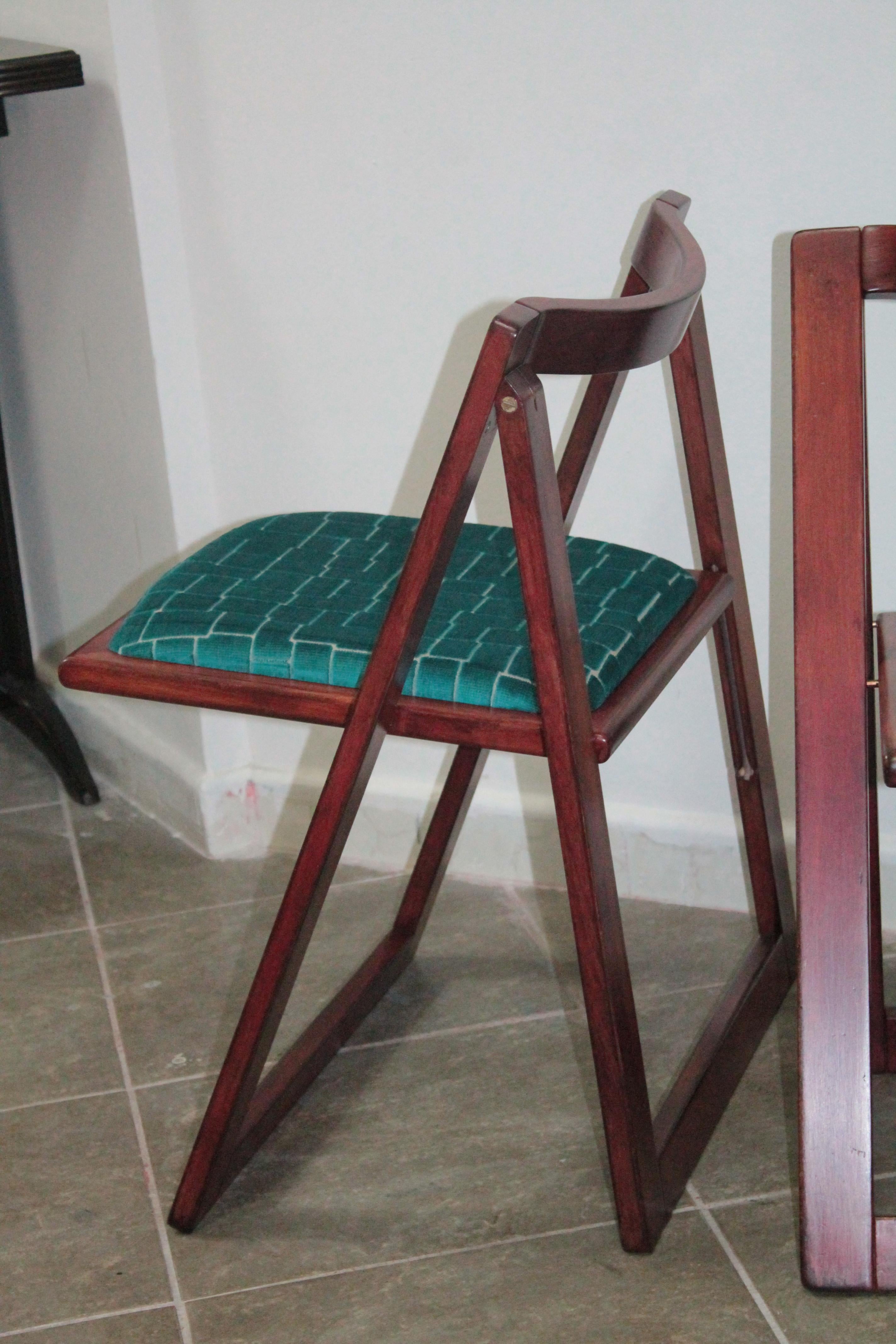 Four Trieste Folding Chairs Bazzani Design Aldo Jacober Pierangela D'aniello 60s In Good Condition For Sale In Palermo, Palermo