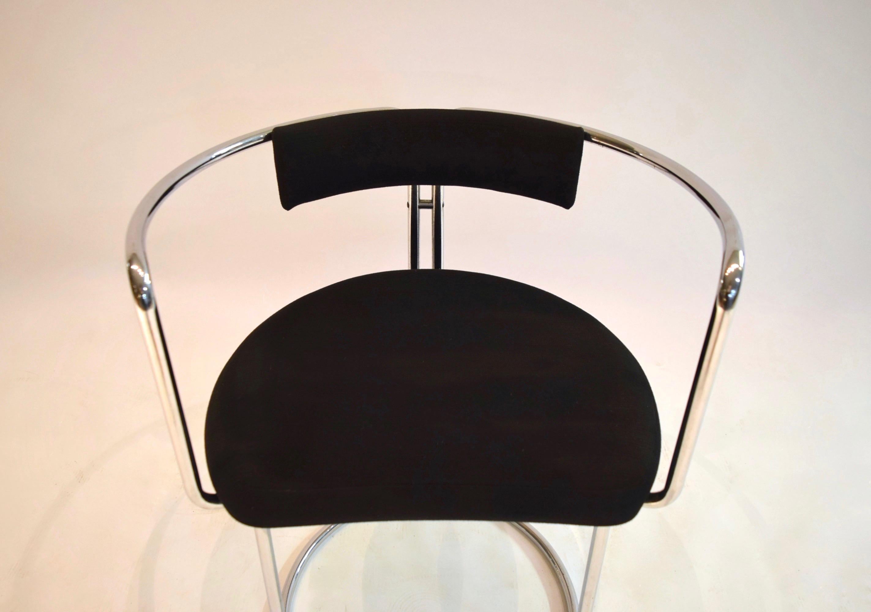 Mid-20th Century Four Tubular Metal Chairs, Italy, circa 1965