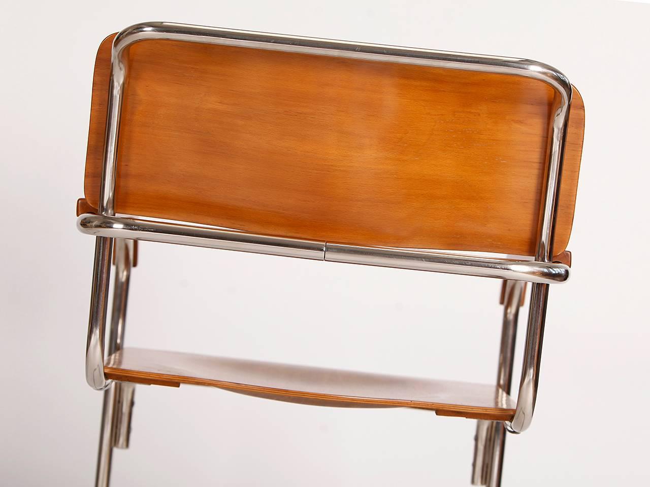 Four Tubular Steel Chairs Czech Bauhaus, 1930 2