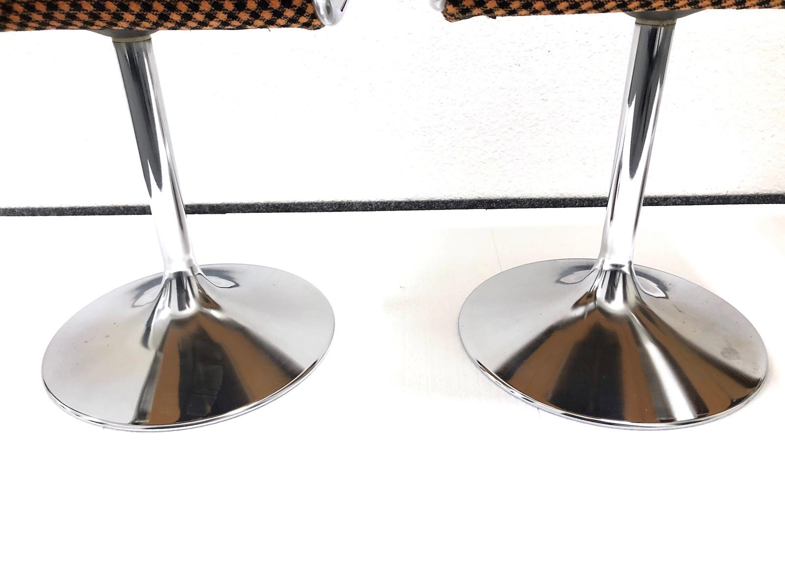 Four Tulip Chrome Base Dinning Chairs made by Tacke, Germany, 1970s 6