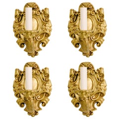 Four 19th Century French Louis XV Bronze Doré Sconces