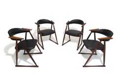 Four Unique Scandinavian Teak Dining Chairs