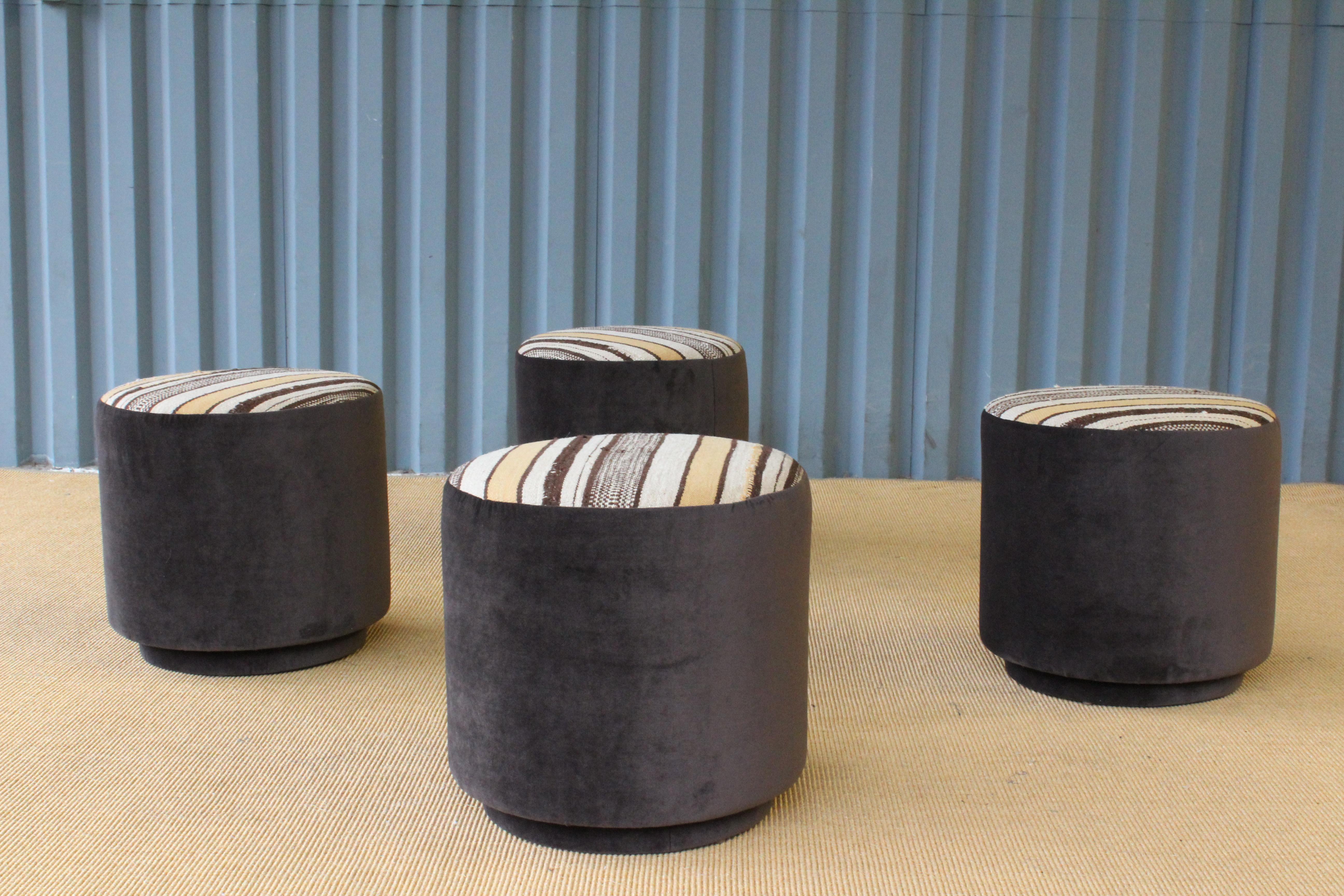 Upholstered Kilim Stools, Three Available.  6