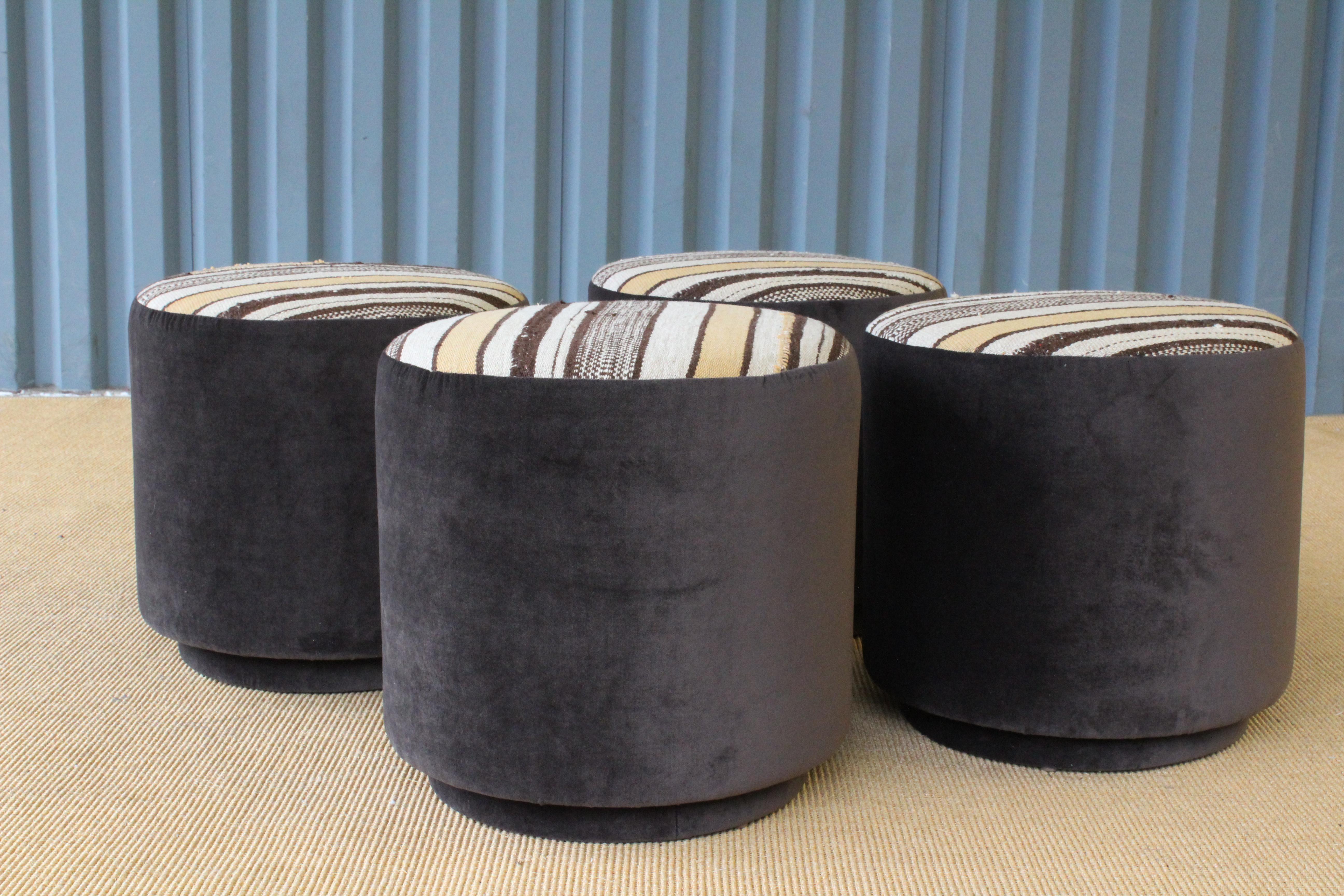 Upholstered Kilim Stools, Three Available.  3
