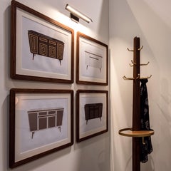 Four Used Solid Wood Picture Frames Contemporary Walnut Made in Italy, Auction