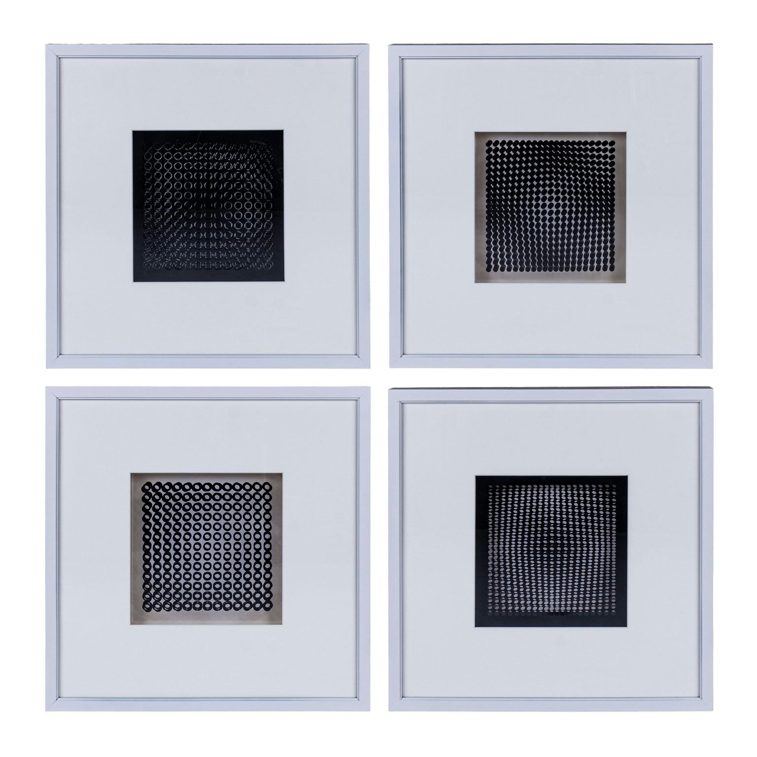 Swiss Four Vasarely Prints, Oeuvres Profondes For Sale