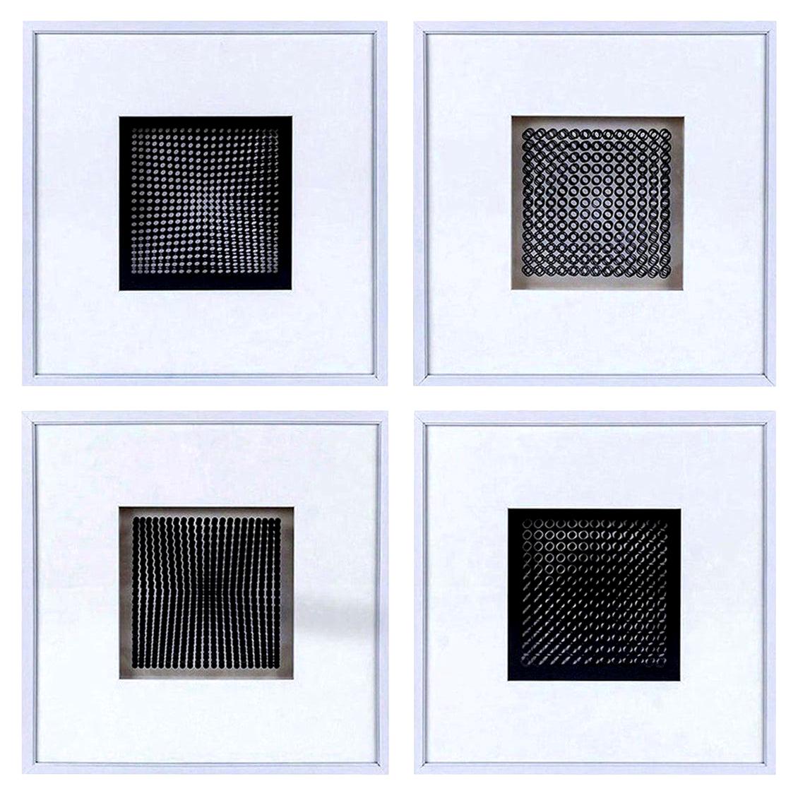 Four Vasarely Prints, Oeuvres Profondes In Good Condition For Sale In Houston, TX