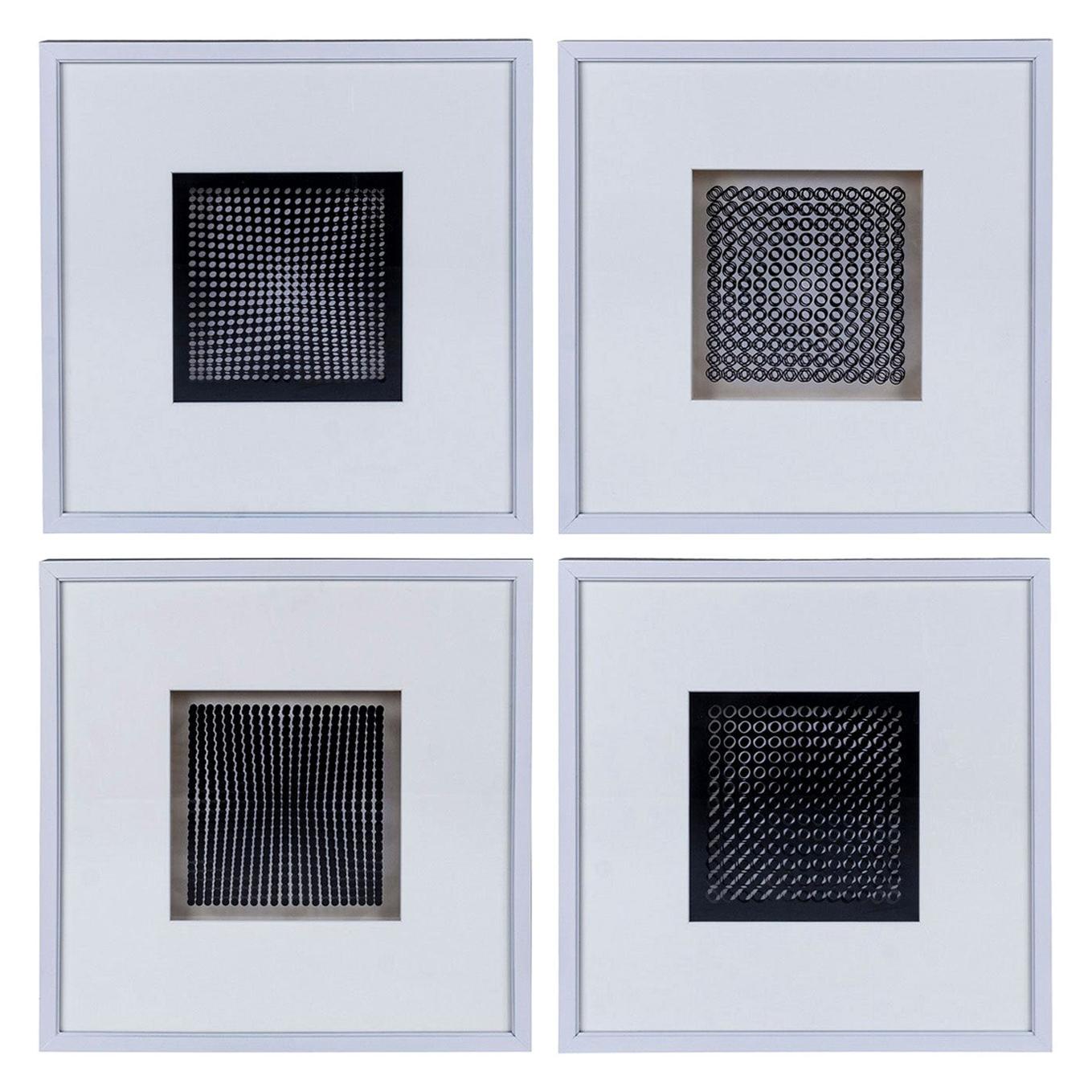Four Vasarely Prints, Oeuvres Profondes For Sale