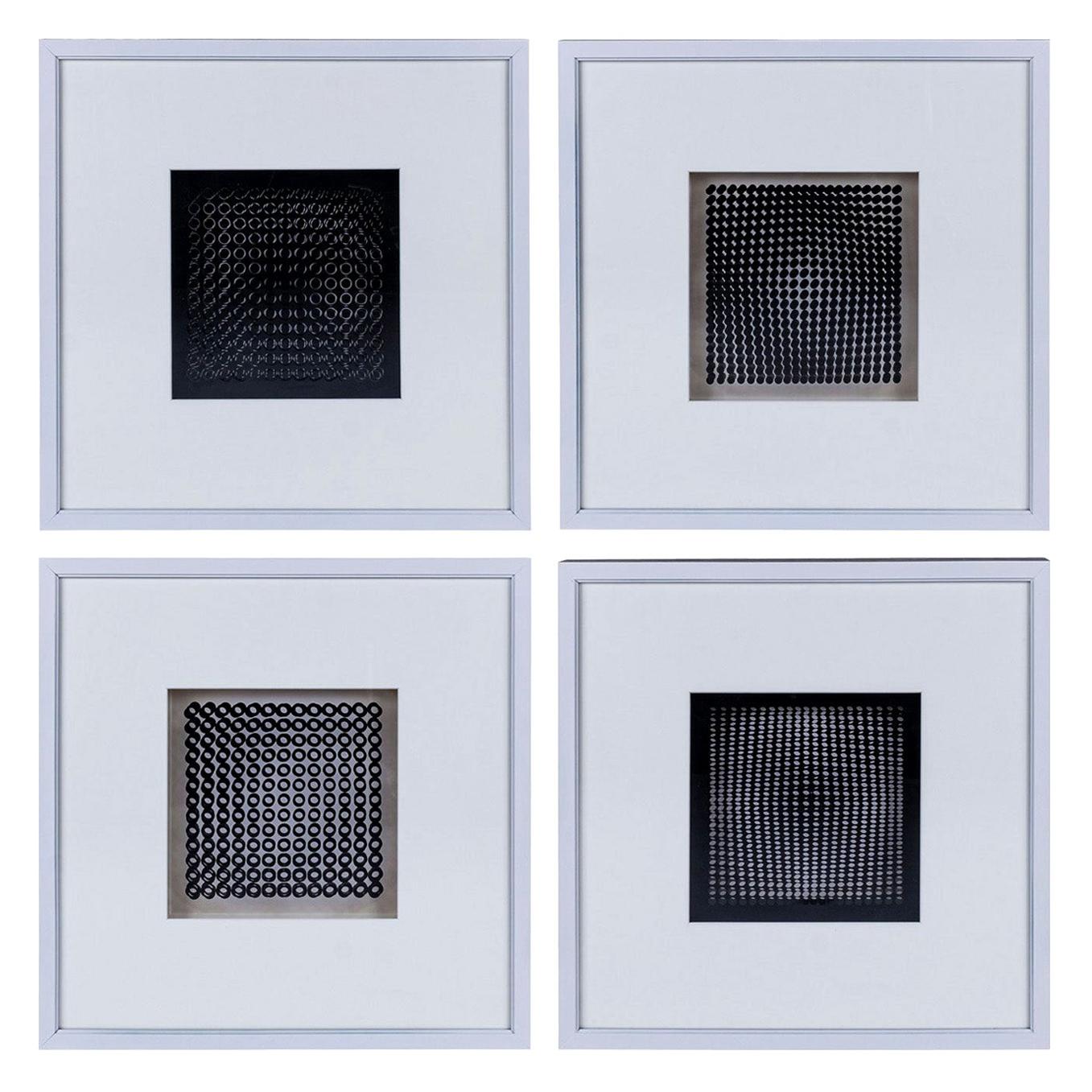 Quatre estampes Vasarely, Oeuvres Profondes