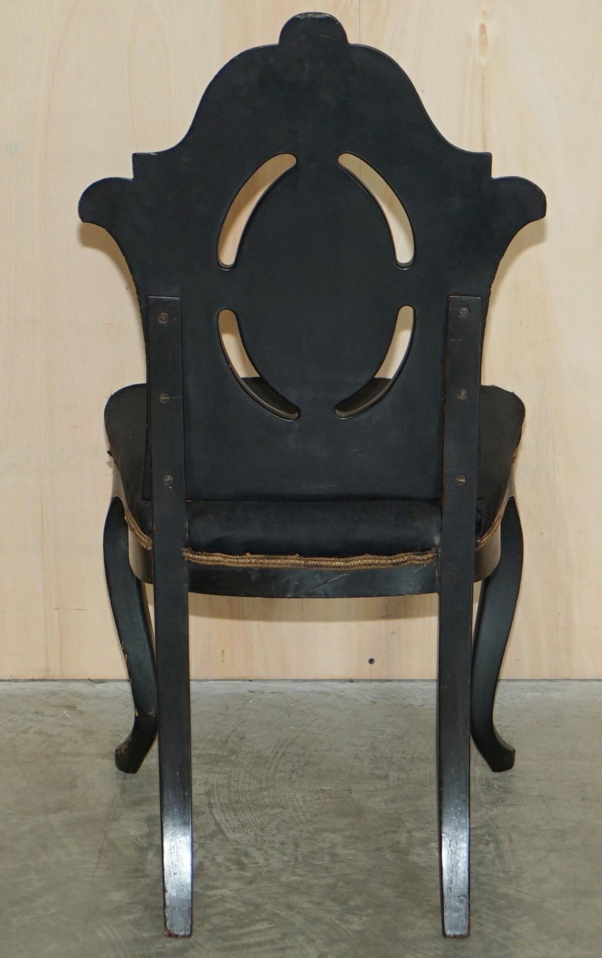 Vier sehr seltene antike Regency-Beistellstühle aus ebonisiertem Perlmutt, um 1815 im Angebot 8