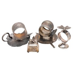 Four Victorian Butterfly Silverplate Napkin Rings