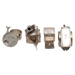 Four Victorian Silverplate Animal Napkin Rings