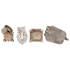 Four Victorian Silverplate Horse Napkin Rings