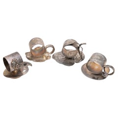 Four Victorian Silverplate Napkin Rings