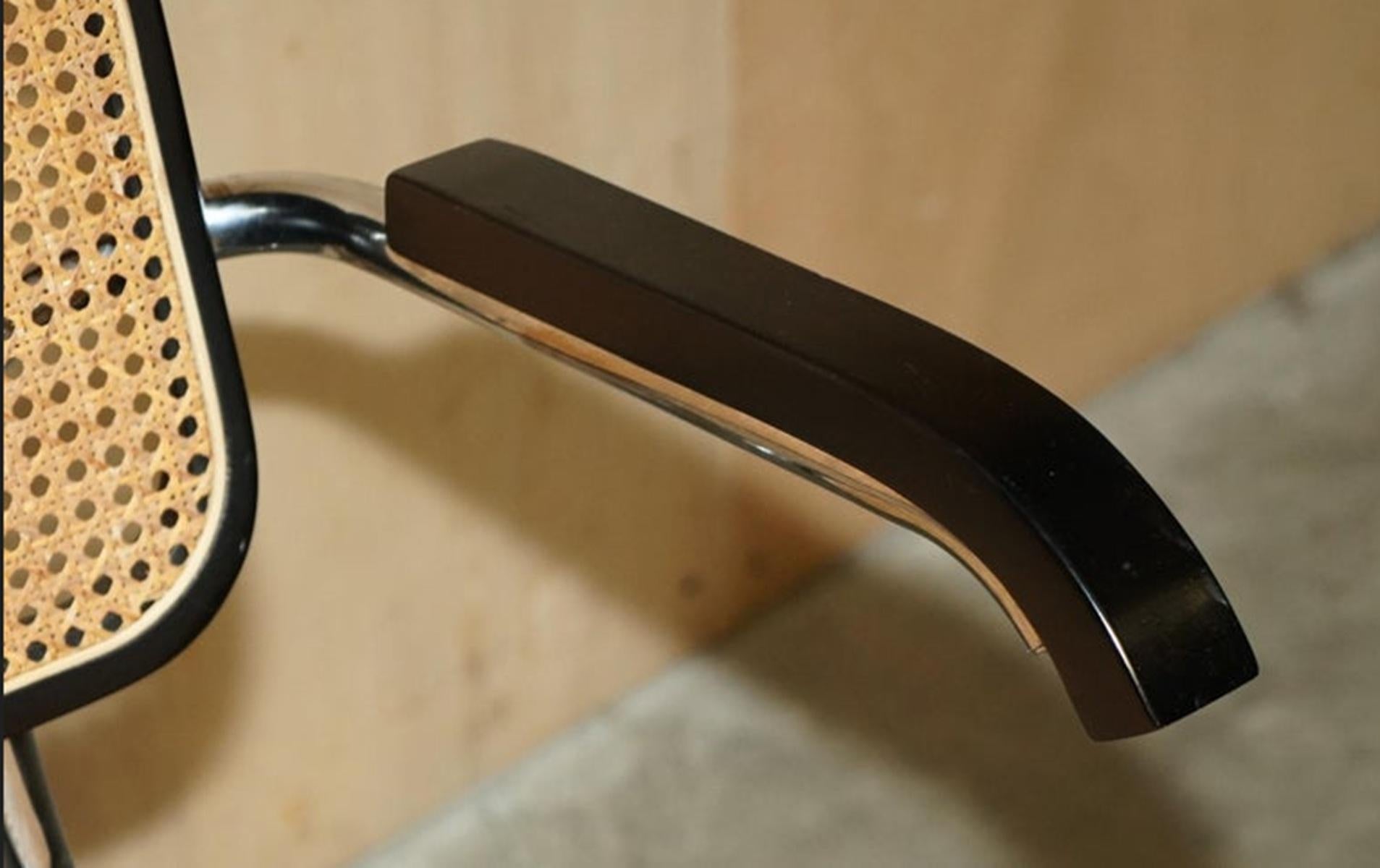 Vier Vintage 1970 Made in Italy gestempelt Marcel Breuer Cesca Knoll Esszimmerstühle im Angebot 2