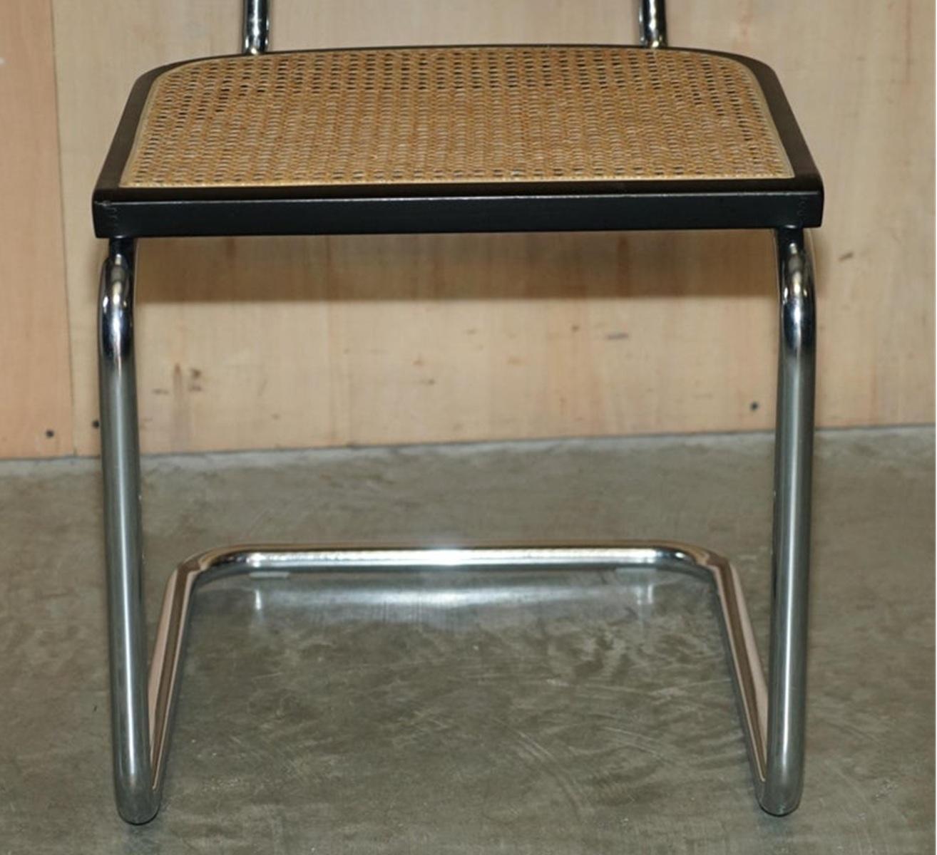 Vier Vintage 1970 Made in Italy gestempelt Marcel Breuer Cesca Knoll Esszimmerstühle im Angebot 4