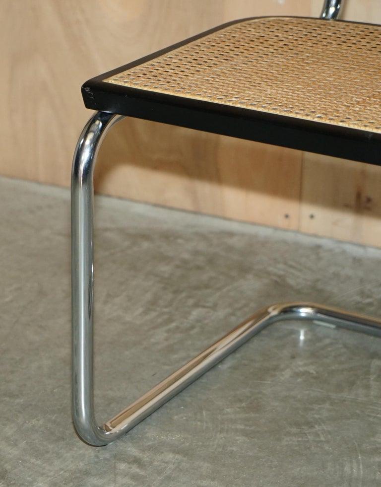 Vier Vintage 1970 Made in Italy gestempelt Marcel Breuer Cesca Knoll Esszimmerstühle im Zustand „Gut“ im Angebot in West Sussex, Pulborough