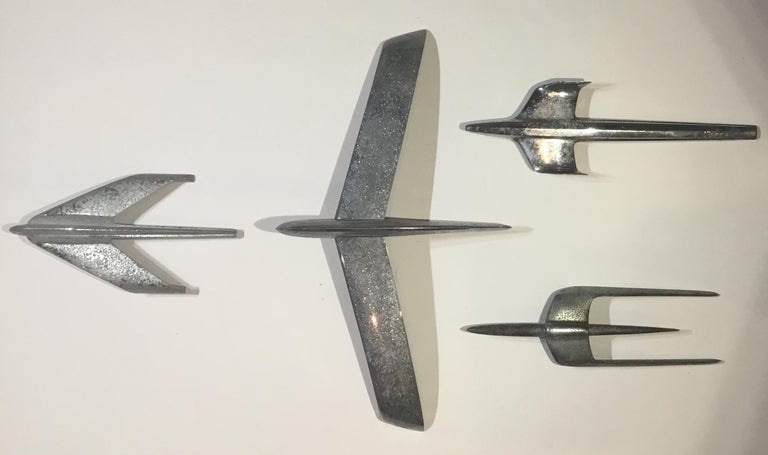 Four Vintage Airplane Wing Hood Car Ornaments Wall Hanging ...
