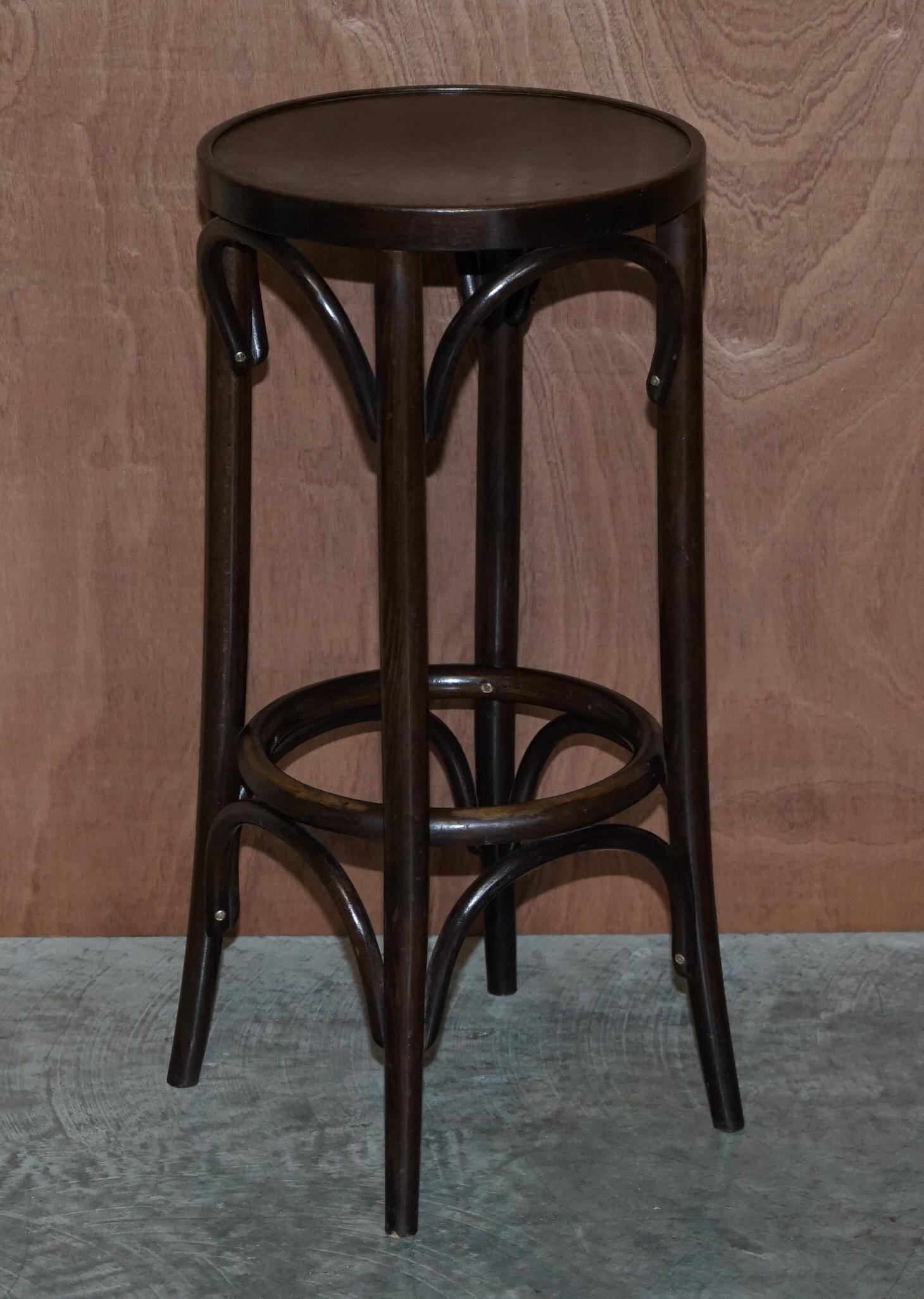 Four Vintage Bentwood Thonet Bar Stools Lovely Suite Very Comfortable X4 7