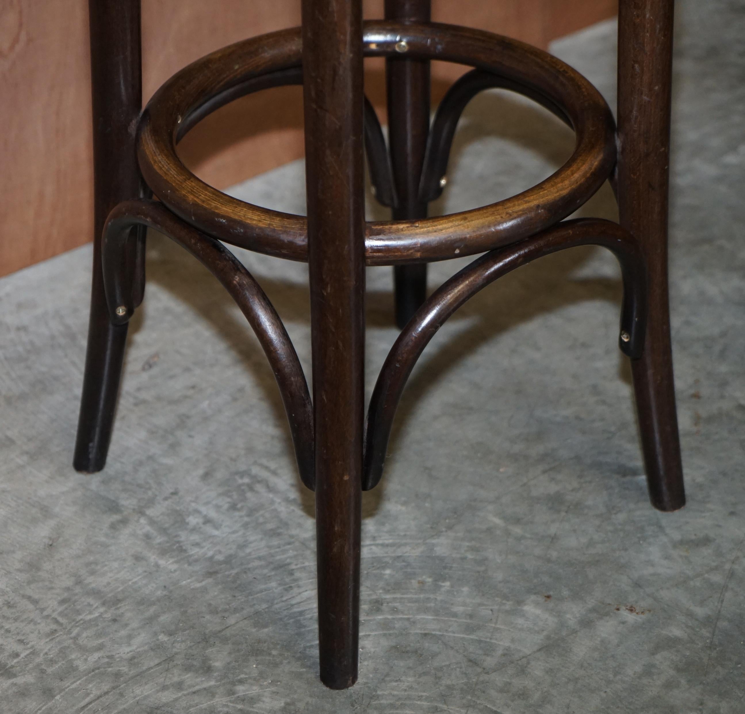20th Century Four Vintage Bentwood Thonet Bar Stools Lovely Suite Very Comfortable X4