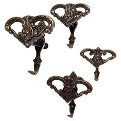 Four Used Bronze Coat Hangers, Italy, 1960s