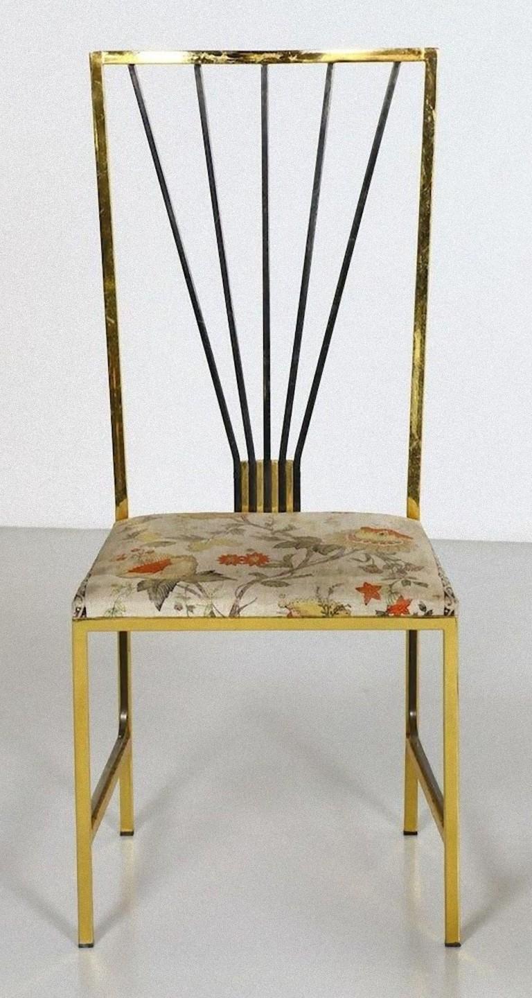 Italian Four Vintage Chairs Attributed to Romeo Rega, 1980s For Sale