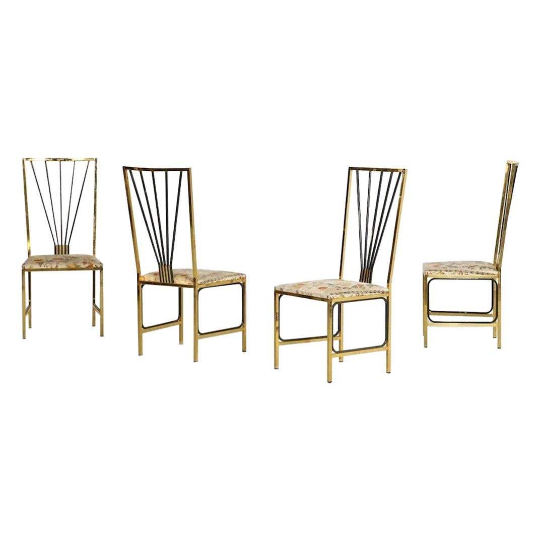 Vier Vintage-Stühle:: Romeo Rega zugeschrieben:: 1980er Jahre