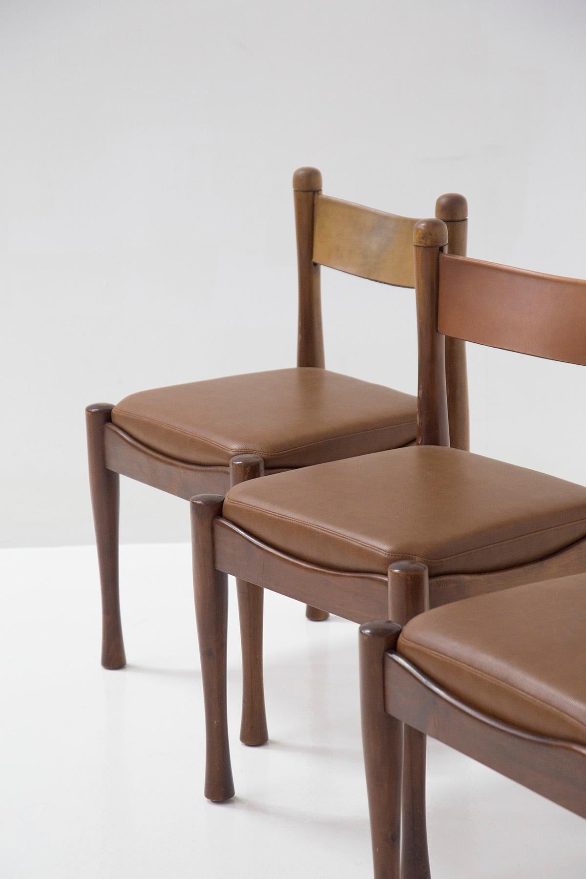 Italian Four Vintage Chairs by Silvio Coppola for Bernini, Label