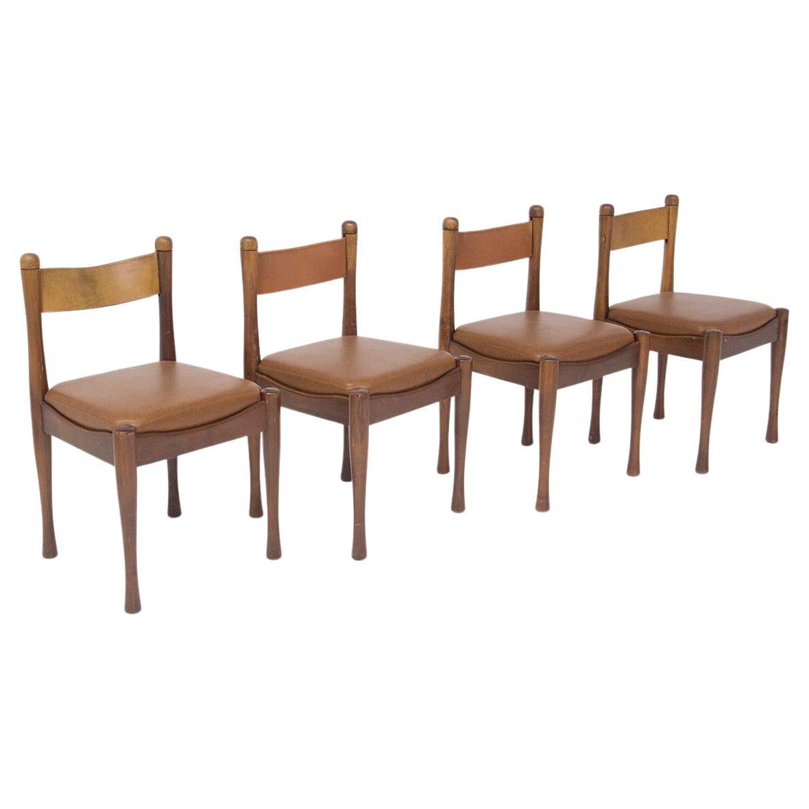 Four Vintage Chairs by Silvio Coppola for Bernini, Label