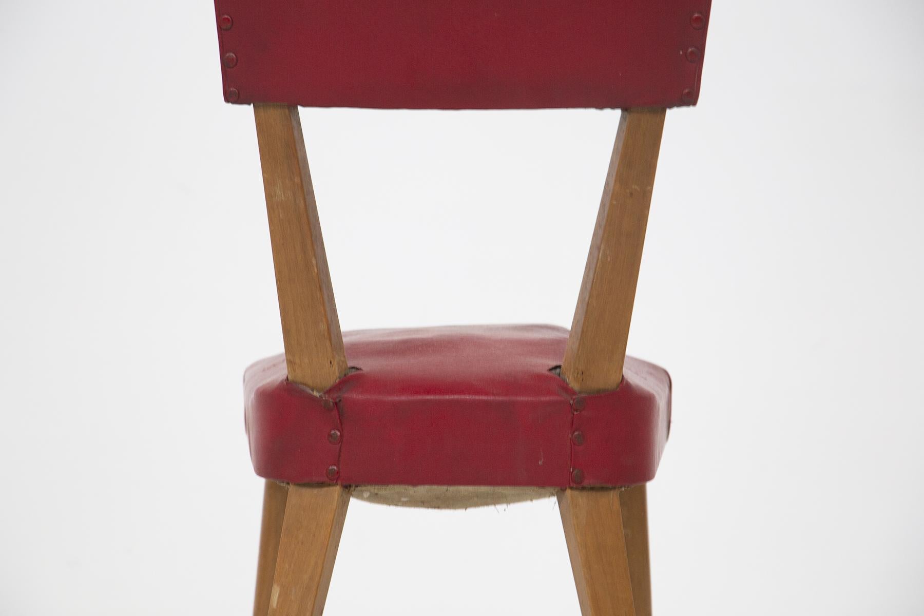Mid-20th Century Four Vintage Chairs of French Manufacture For Sale