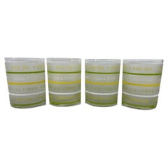 Four Vintage Culver Rocks Glasses in the Gin & Tonic Pattern