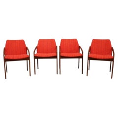 Four Vintage Danish Mid Century Modern Teakwood Chairs C1960