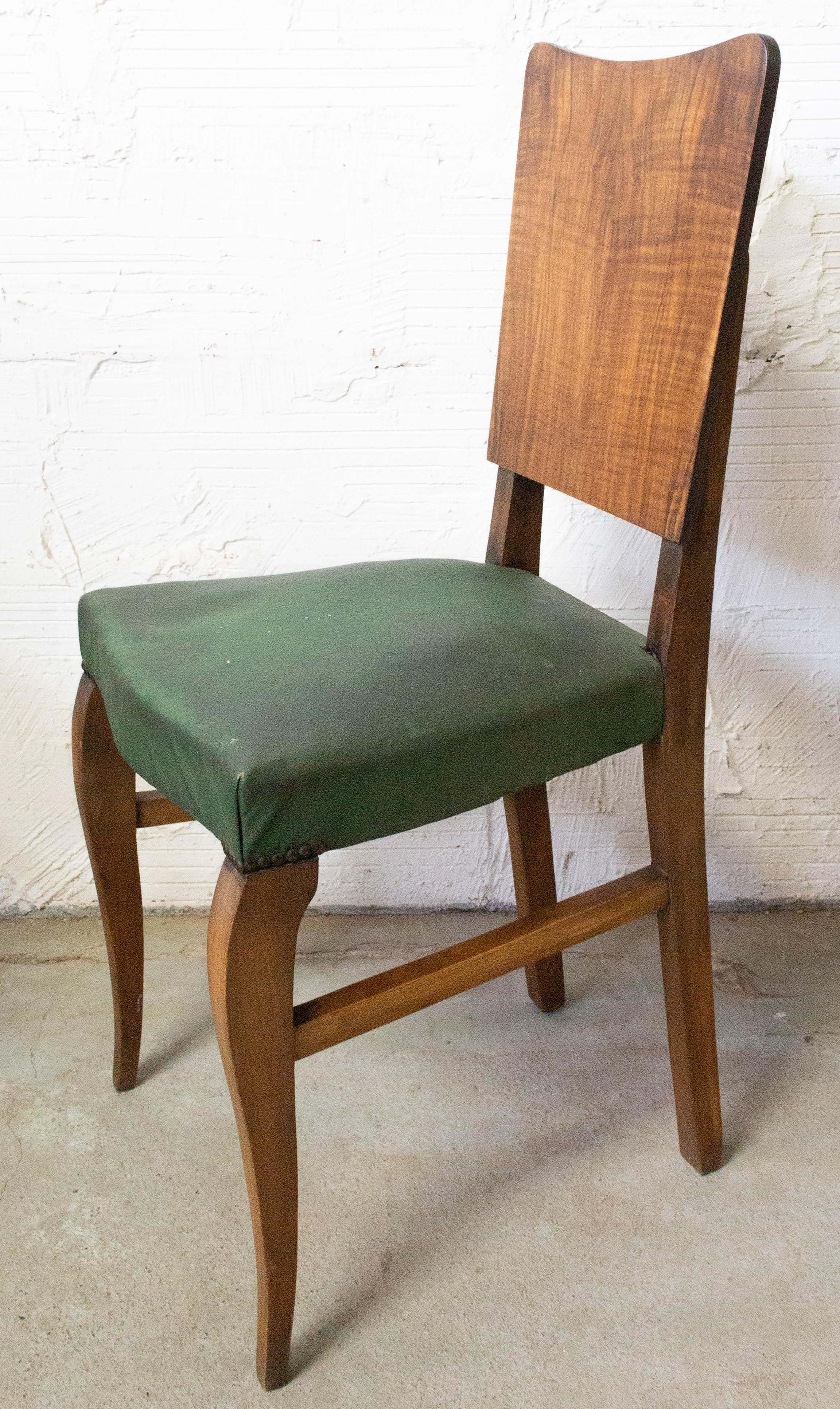 Four Vintage Dining Chairs to Be Re-Upholstered, French, circa 1950 In Good Condition For Sale In Labrit, Landes