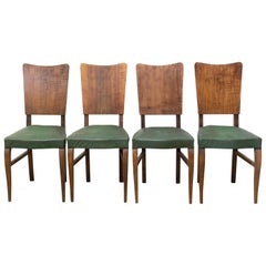 Four Retro Dining Chairs to Be Re-Upholstered, French, circa 1950