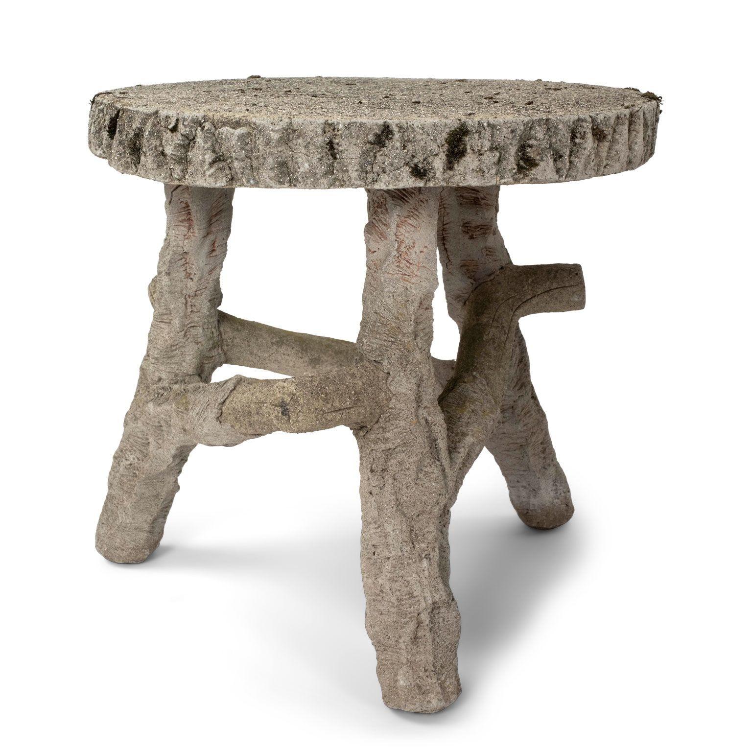 Four vintage faux bois stools from France. Sold together and priced $3,900 for the set of four.